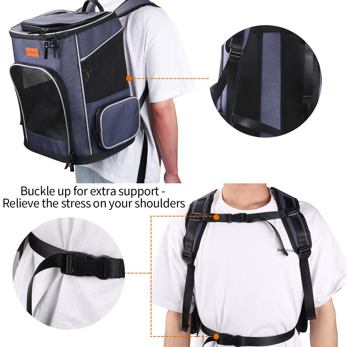 morpilot Pet Carrier Backpack - Airline Approved for Cats & Small Dogs up to 7 kg | Foldable 4