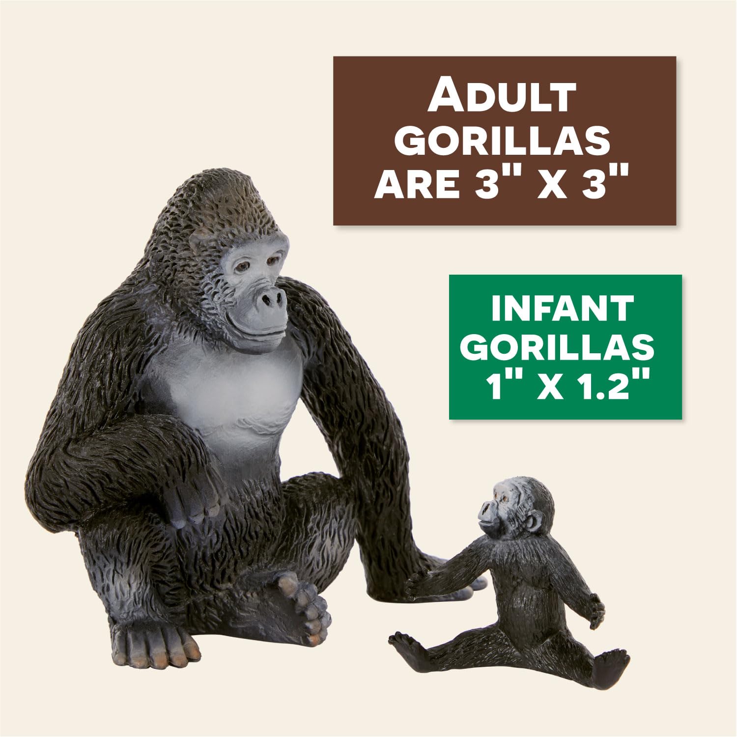 Terra by Battat Gorilla Family Playset - 4pc Realistic Animal Figures for Kids 3+ 13