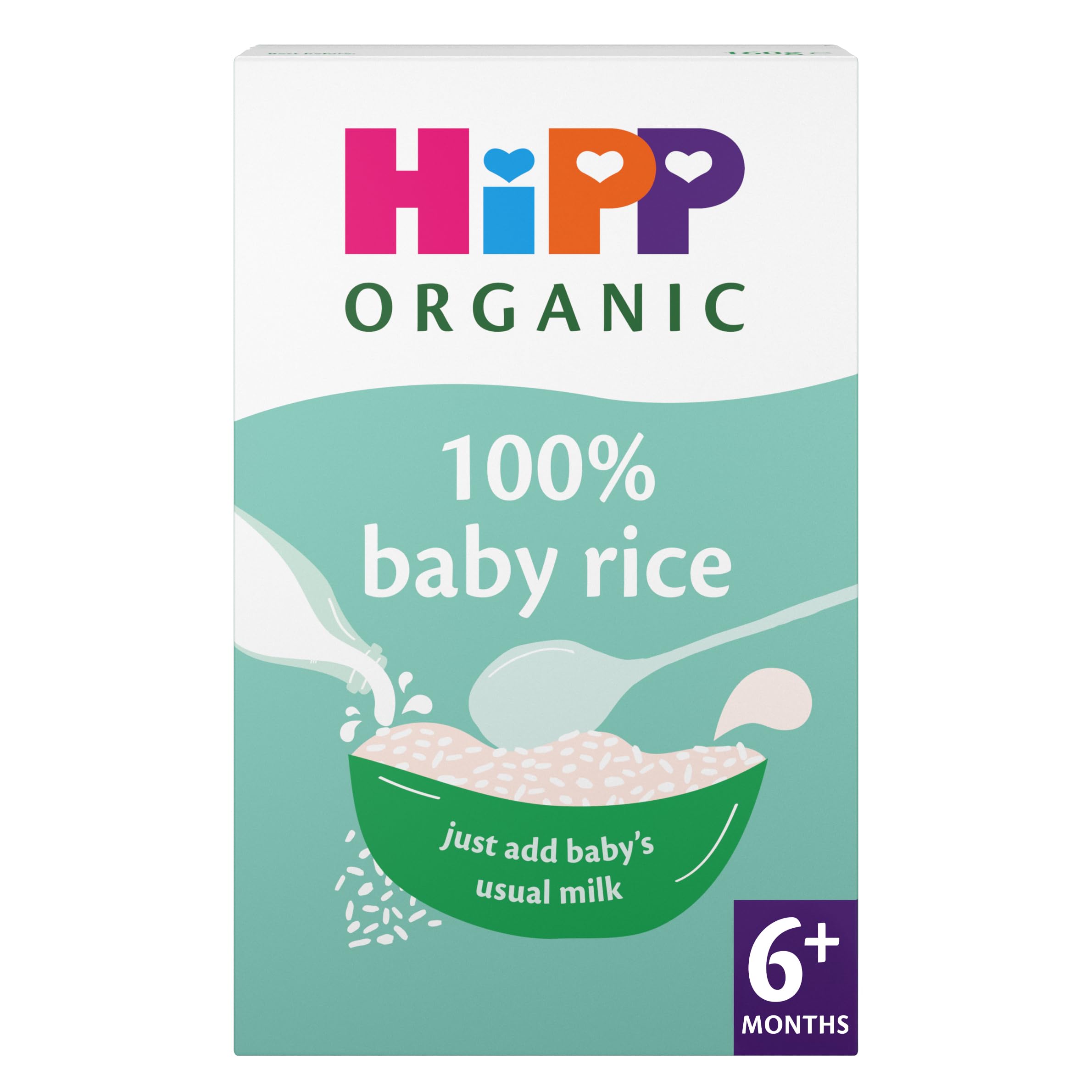 HiPP Organic 100% Baby Rice Flakes - Gluten Free | Suitable from 4 Months | 160g Pack of 4 1