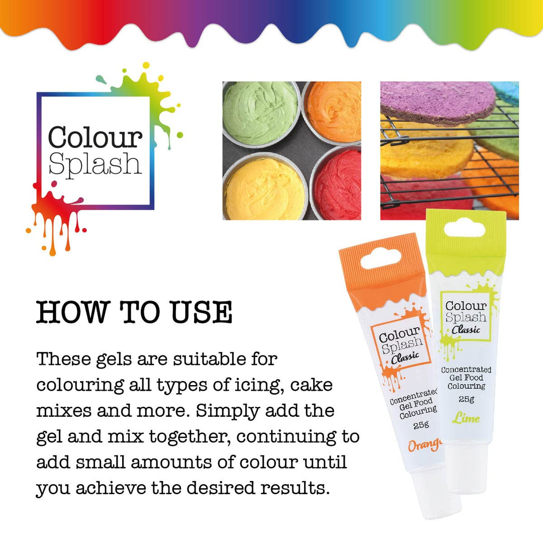 Colour Splash - Reds 5 Pack Food Colouring Gels, Highly Concentrated, Easy to Use Squeezy Tubes for Cakes & Icing