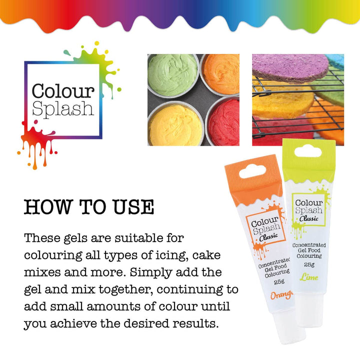 Colour Splash - Unicorn 5 Pack Food Colouring Gels, Highly Concentrated, Easy to Use Squeezy Tubes