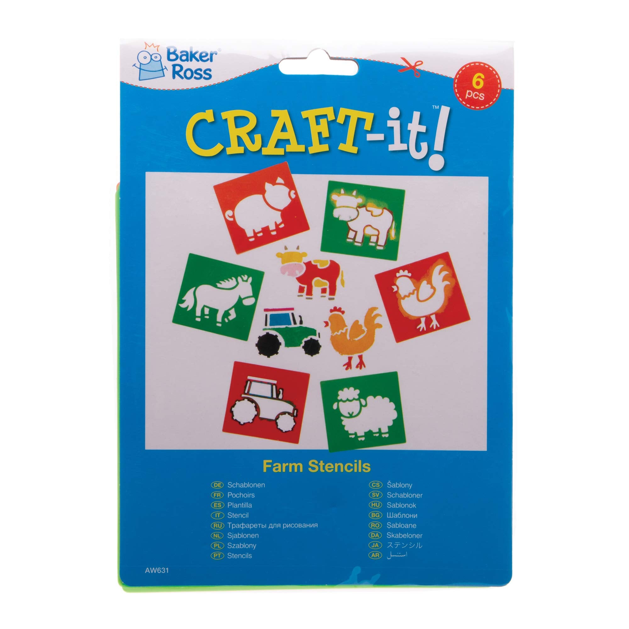 Baker Ross Farm Stencils (Pack of 6) - Washable Art Templates for Kids Crafts | 15 x 14 cm 5