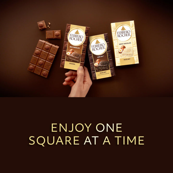 Ferrero Rocher Original Milk Chocolate Bar with Hazelnuts, 90g