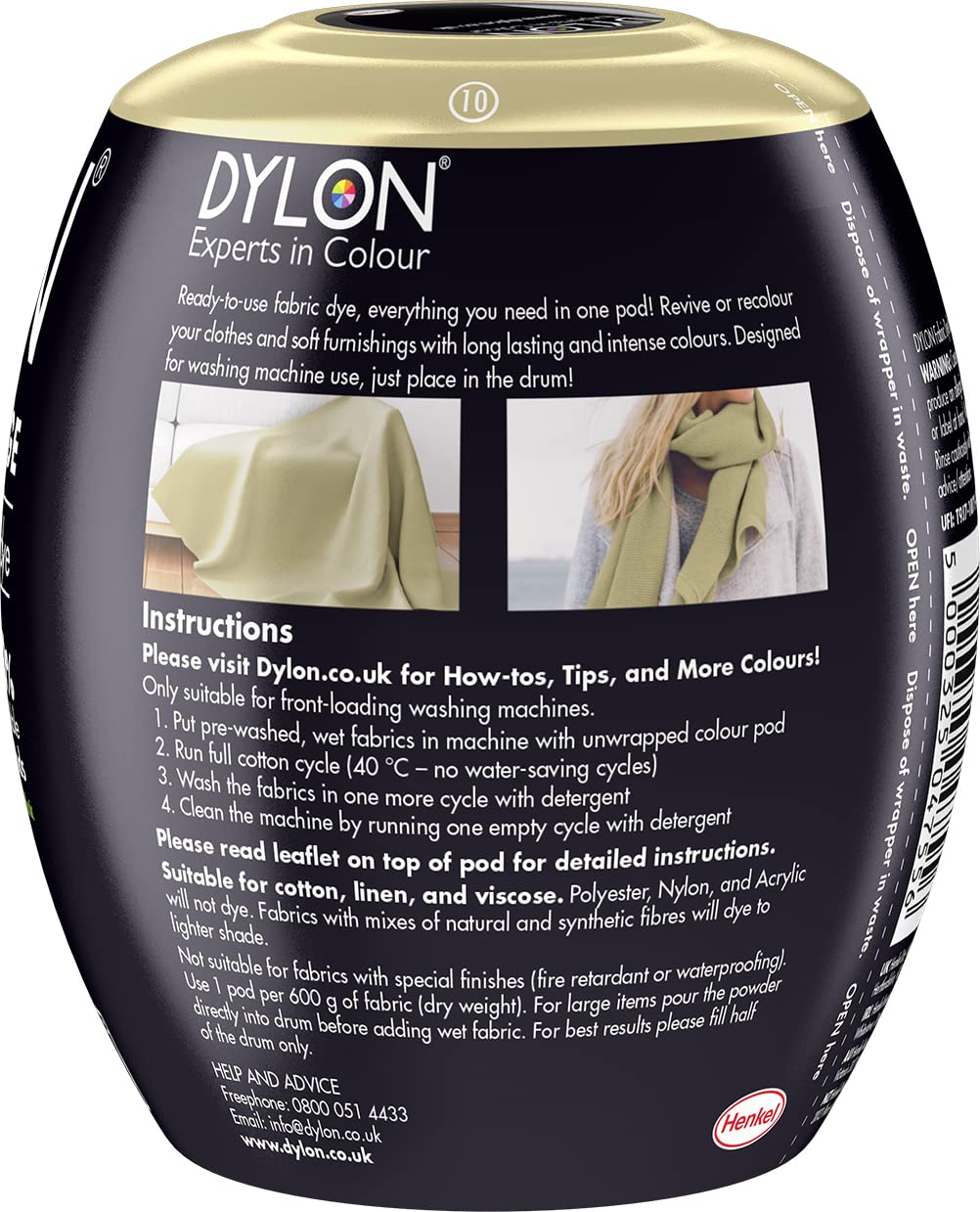 Dylon Washing Machine Fabric Dye Pod - Sandy Beige, 350g