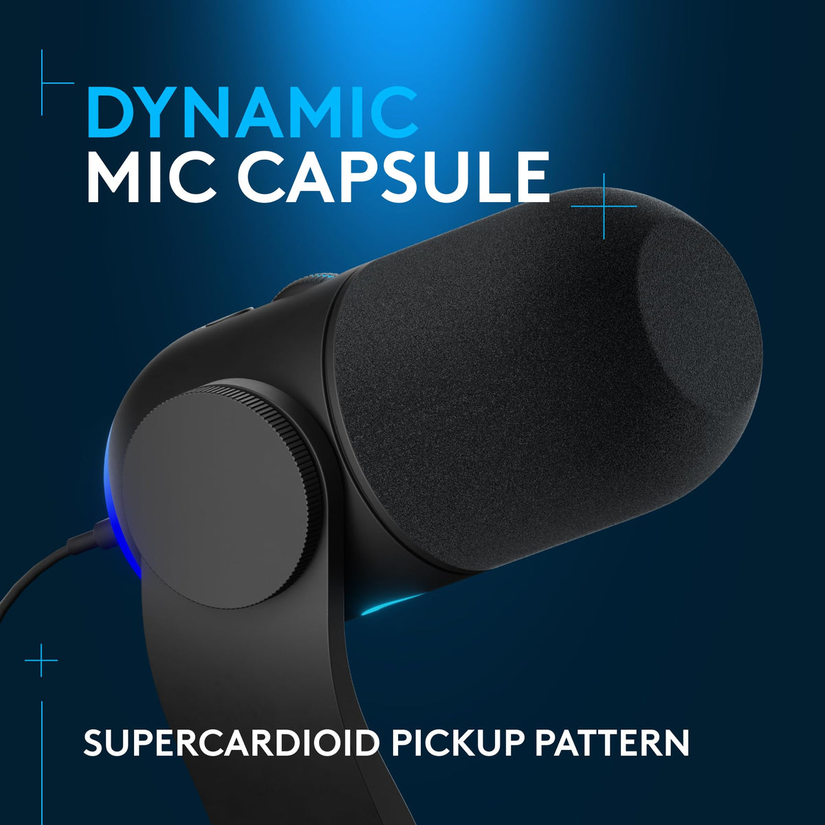 Logitech G Yeti GX Dynamic RGB Gaming Microphone - USB-C, PC/Mac, Black
