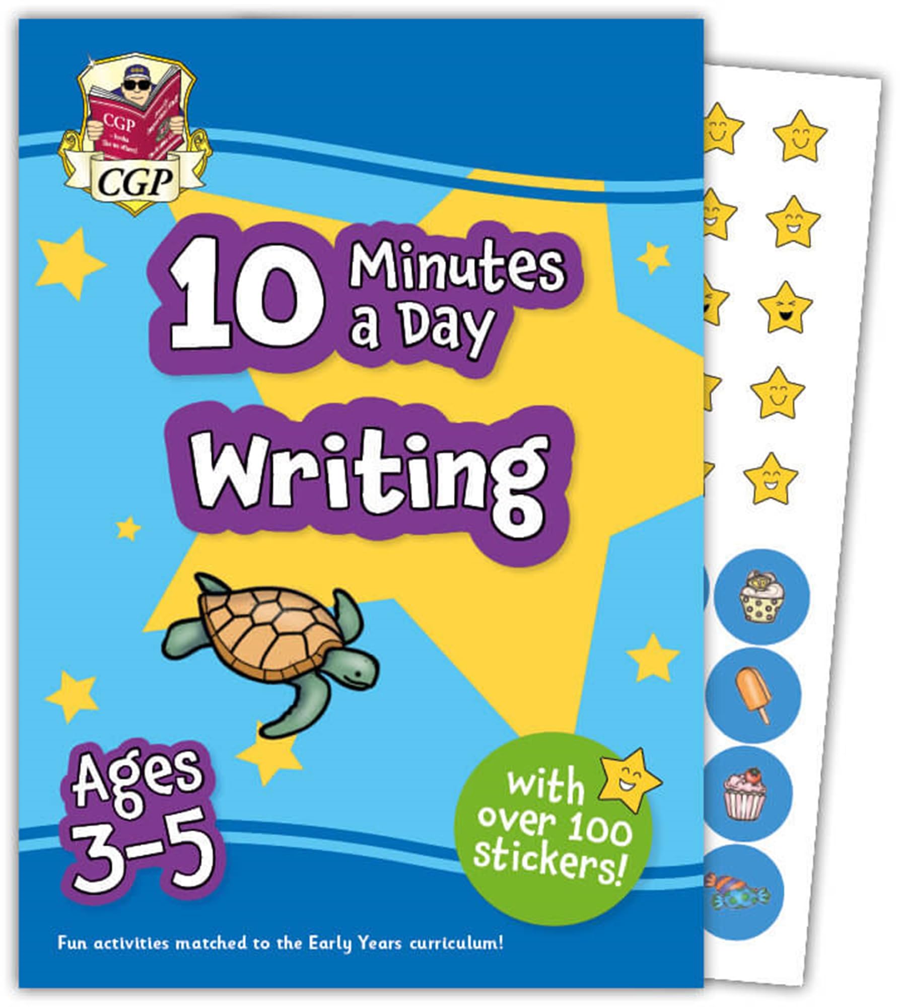 CGP 10 Minutes a Day Writing for Ages 3-5 Activity Book | Paperback | Includes Reward Stickers