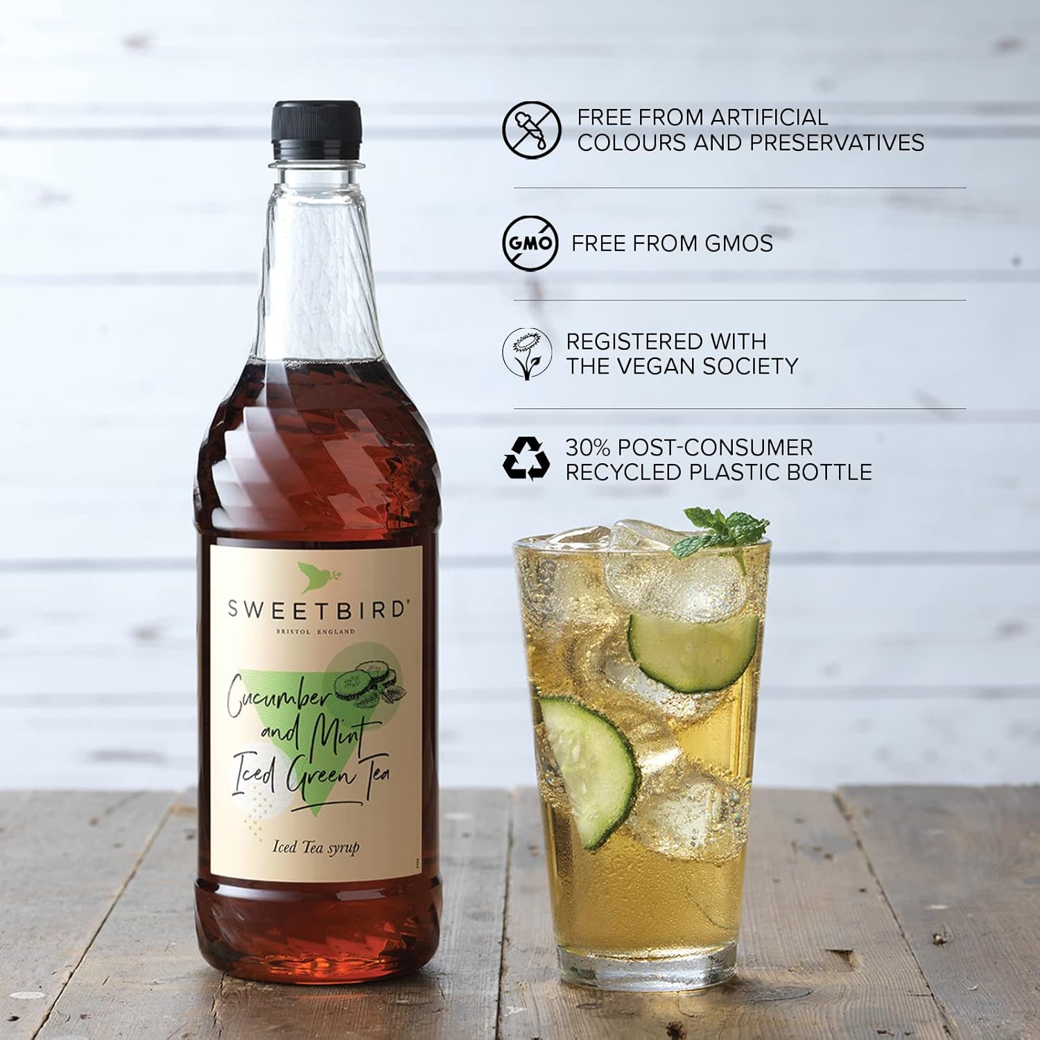 Sweetbird Cucumber & Mint Iced Green Tea Syrup (1 Litre) 5