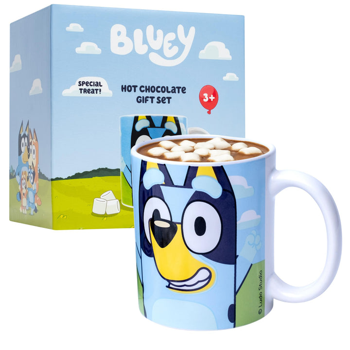 Beams International - Bluey Hot Chocolate Gift Set with Mug Featuring Bluey & Bingo