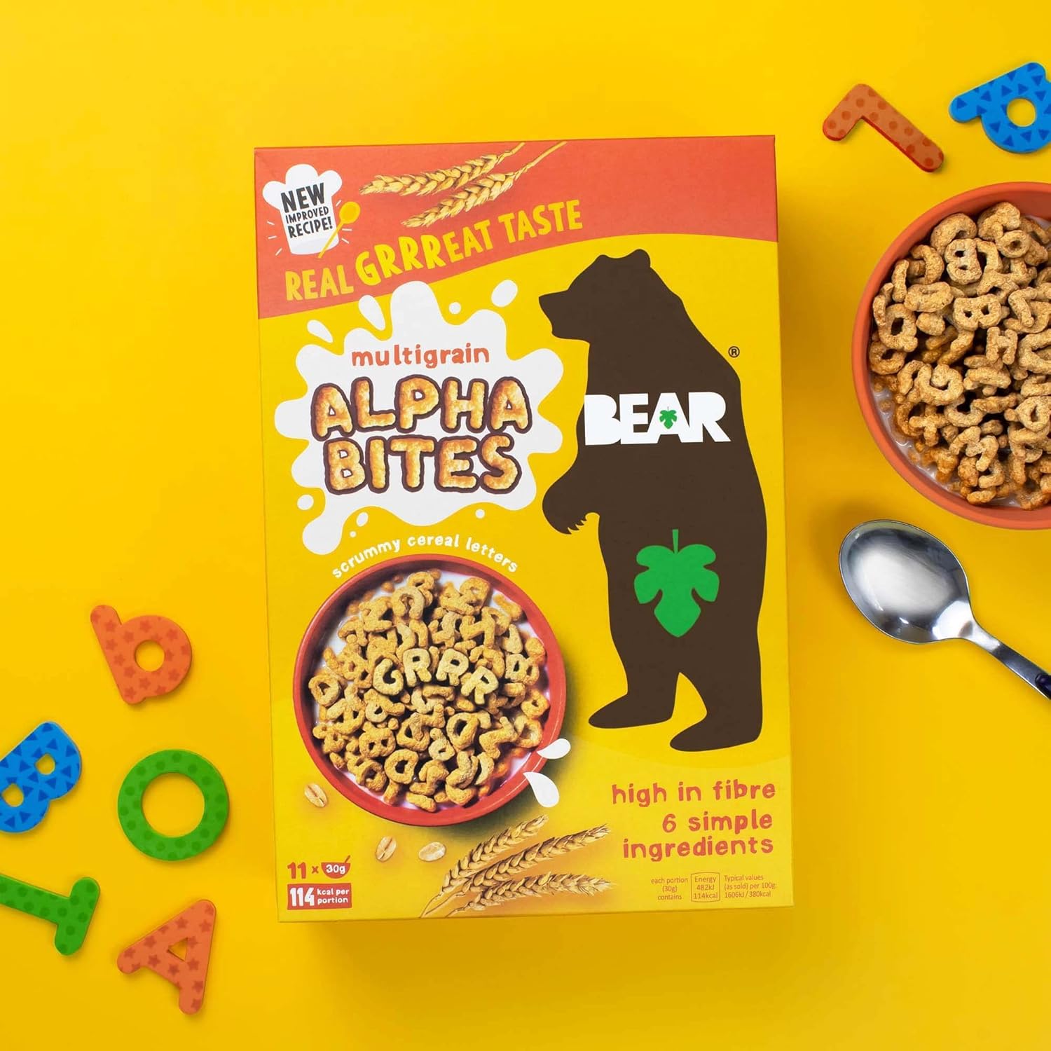 BEAR Alphabites Multigrain Cereal for Kids - High Fibre Breakfast Cereal - 350g 6