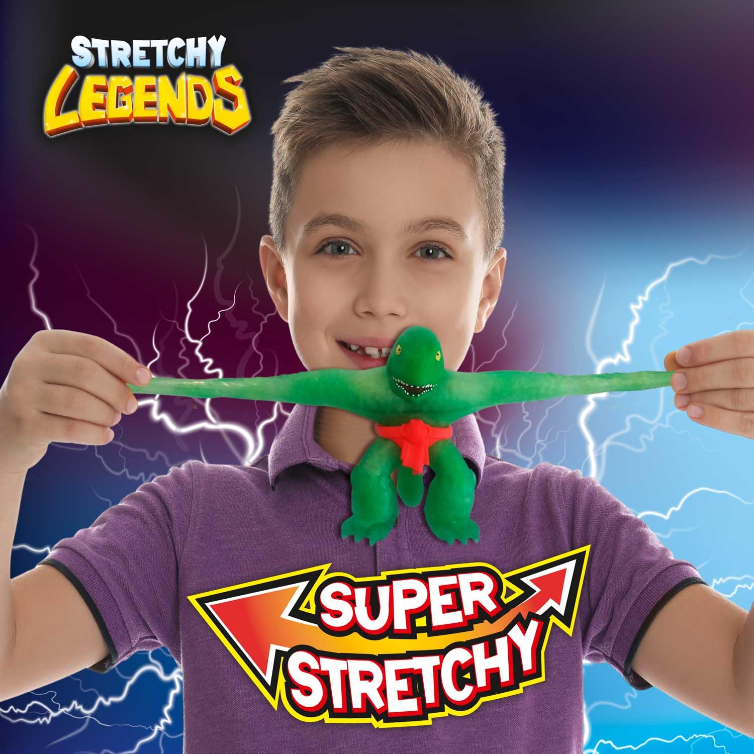 STRETCHY LEGENDS Megarex Stretchy Action Figure – Neon Slime Filled Dinosaur with Movable Jaw & 3 Accessories 10