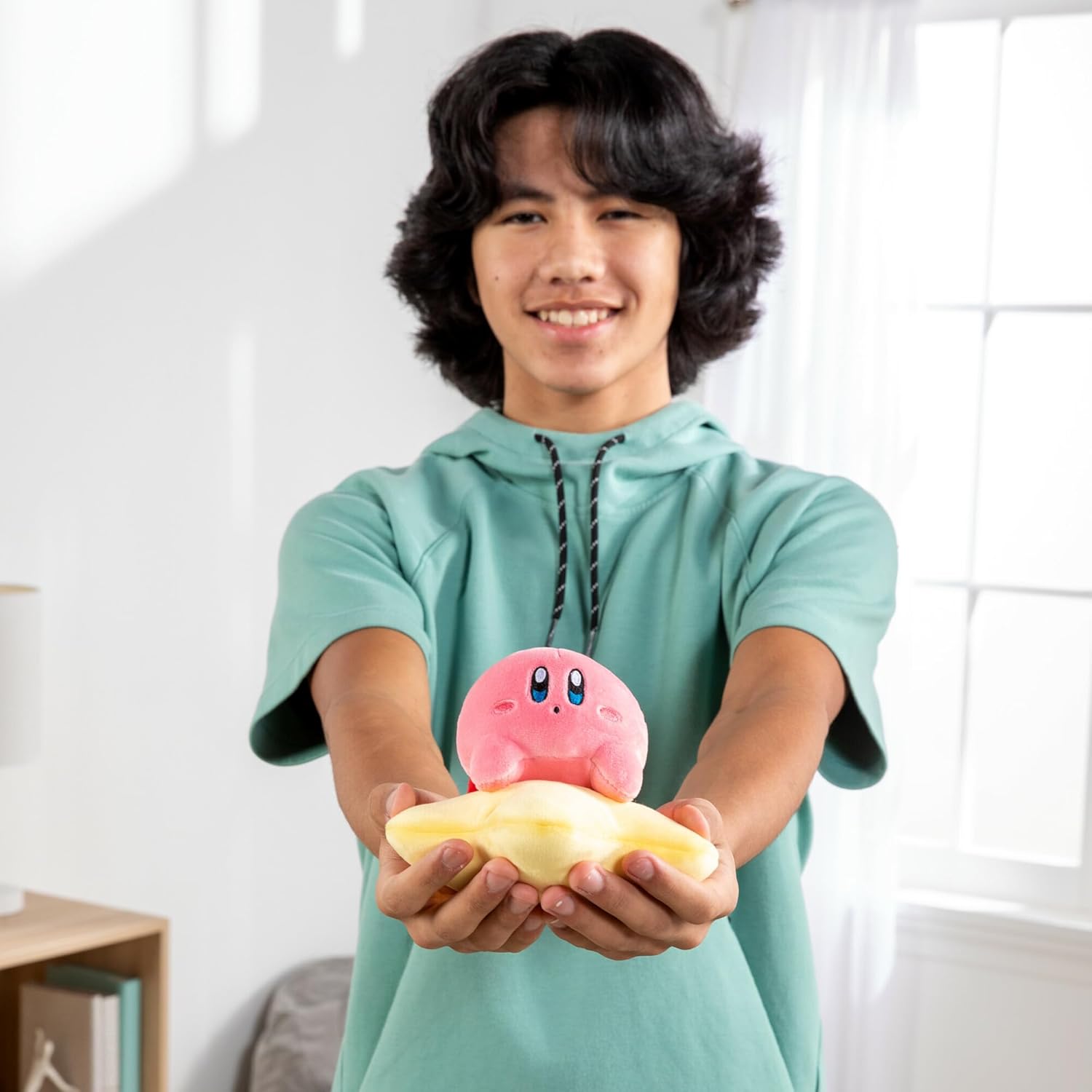 Kirby Warpstar Riding Plush Toy - 6" Officially Licensed Club Mocchi Mocchi Pink Squishy Fabric Plush 5