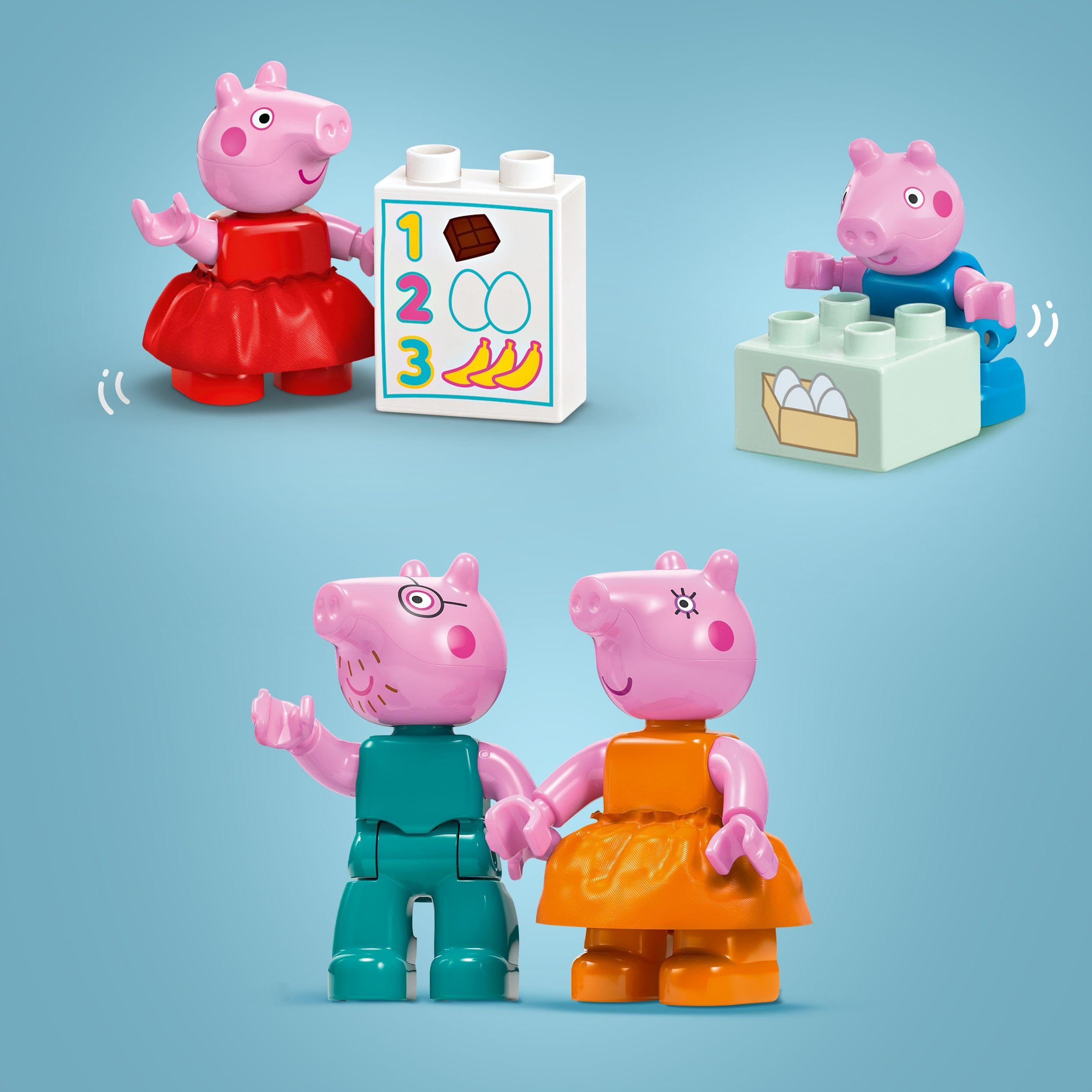 LEGO DUPLO Peppa Pig Supermarket Playset with Car and 4 Figures for Toddlers 2+ 2