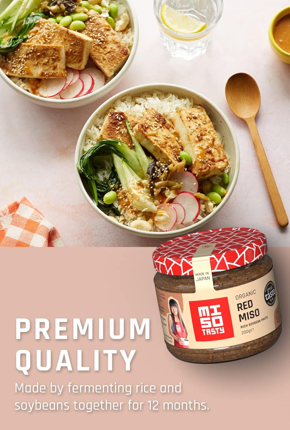 Miso Tasty Organic Red Miso 200g - Squeezable Fermented Rice Paste