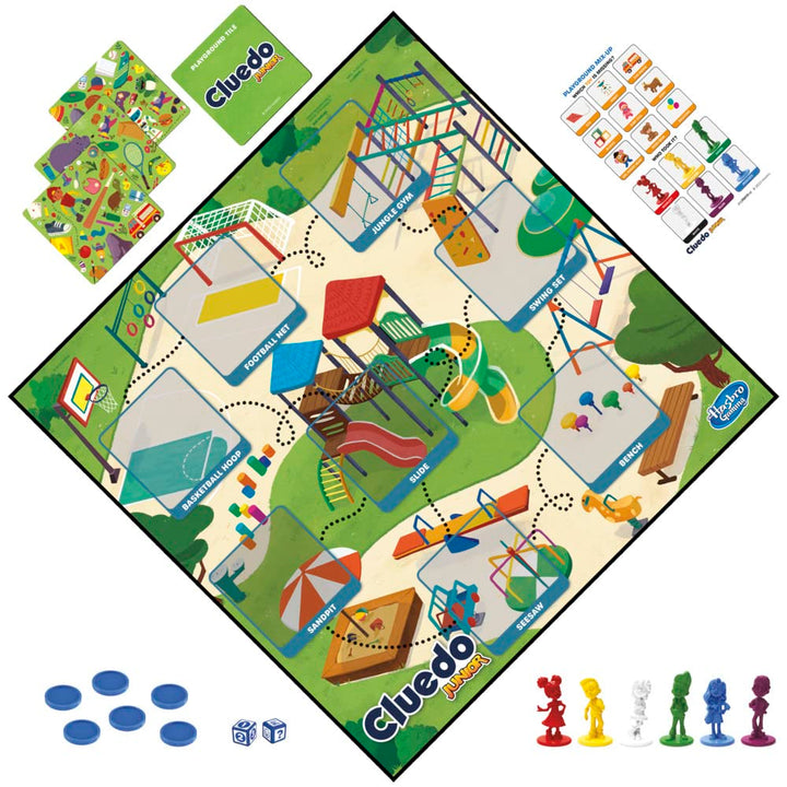 Hasbro Gaming Cluedo Junior Board Game, 2-in-1 Detective Game for Kids 4+ Years, Double-Sided Gameboard for 2-6 Players