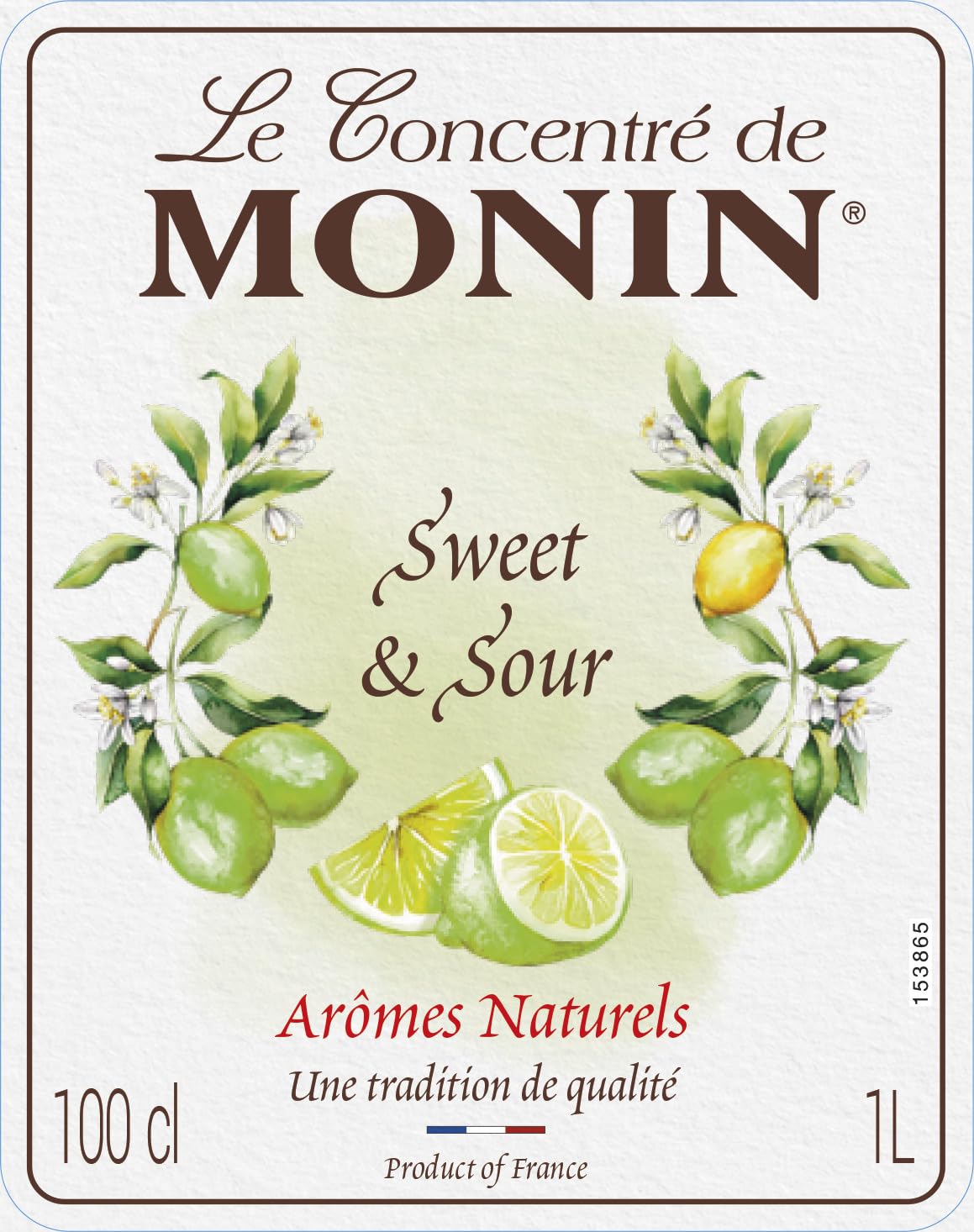 MONIN Premium Sweet and Sour Mix 1L - Lemon Lime Cocktail Syrup 6