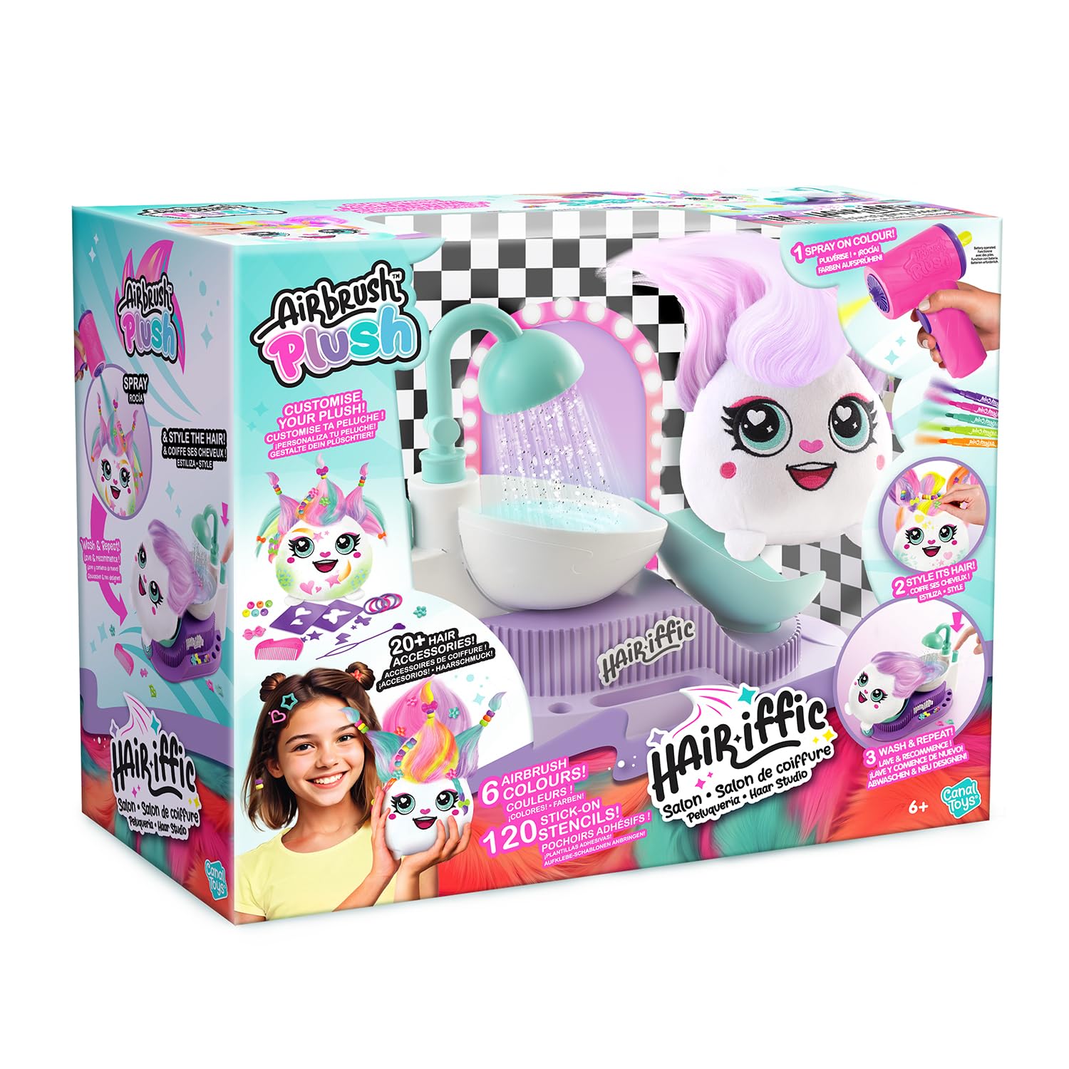 Canal Toys Airbrush Plush Hair'iffic Salon Ultimate Custom Plush Makeover Kit 10