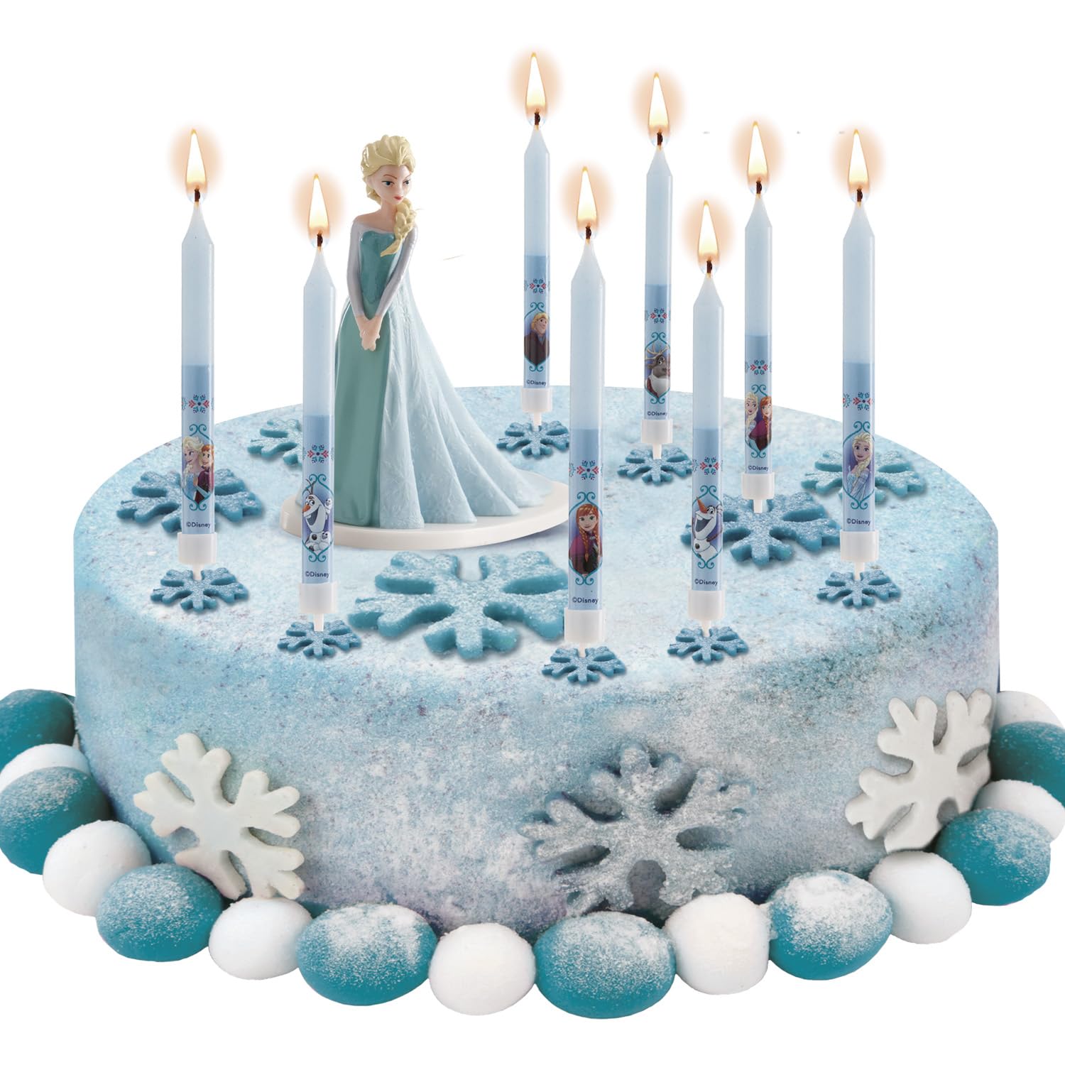 dekora Frozen Birthday Candles Set of 8 - Elsa, Anna, Olaf Characters | Slow Burning Wax 4