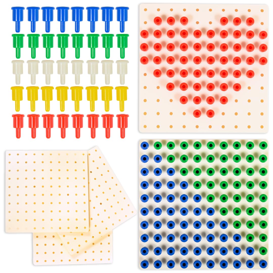 edxeducation Pegs and Peg Board Set - 1,000 Pegs + 5 Boards | Fine Motor Skills & Montessori Learning