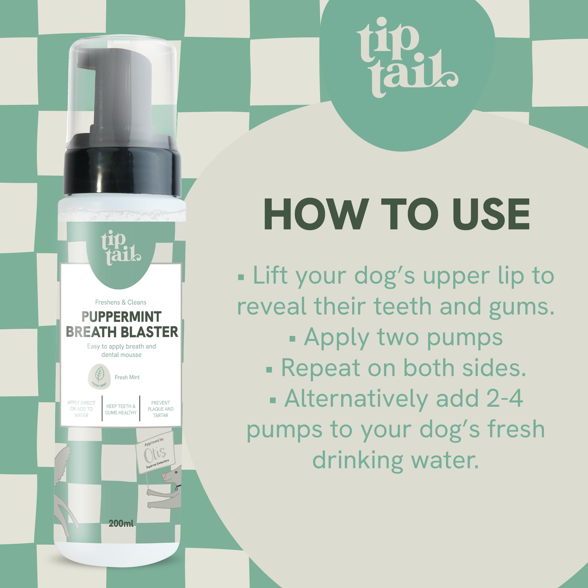 Tip Tail Puppermint Breath Blaster Dog Dental Mousse - Freshens Breath, Prevents Plaque | 200 ml 5