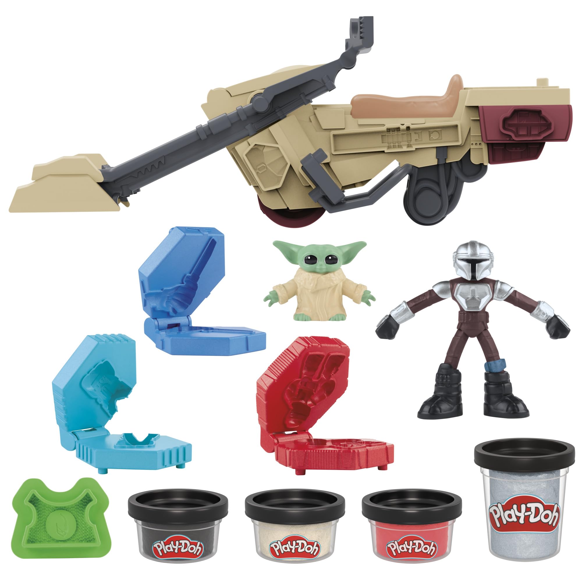 Play-Doh Star Wars: The Mandalorian Launching Speeder Playset | Ages 4+ | Includes 4 Cans