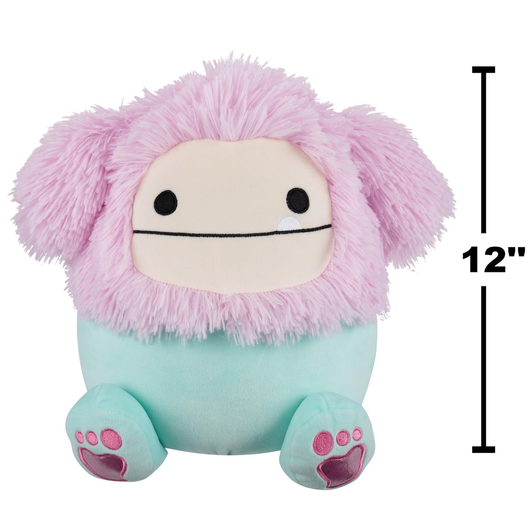 Squishmallows 12-Inch Bessem the Mint and Pink Bigfoot with Sparkly Feet - Plush Toy