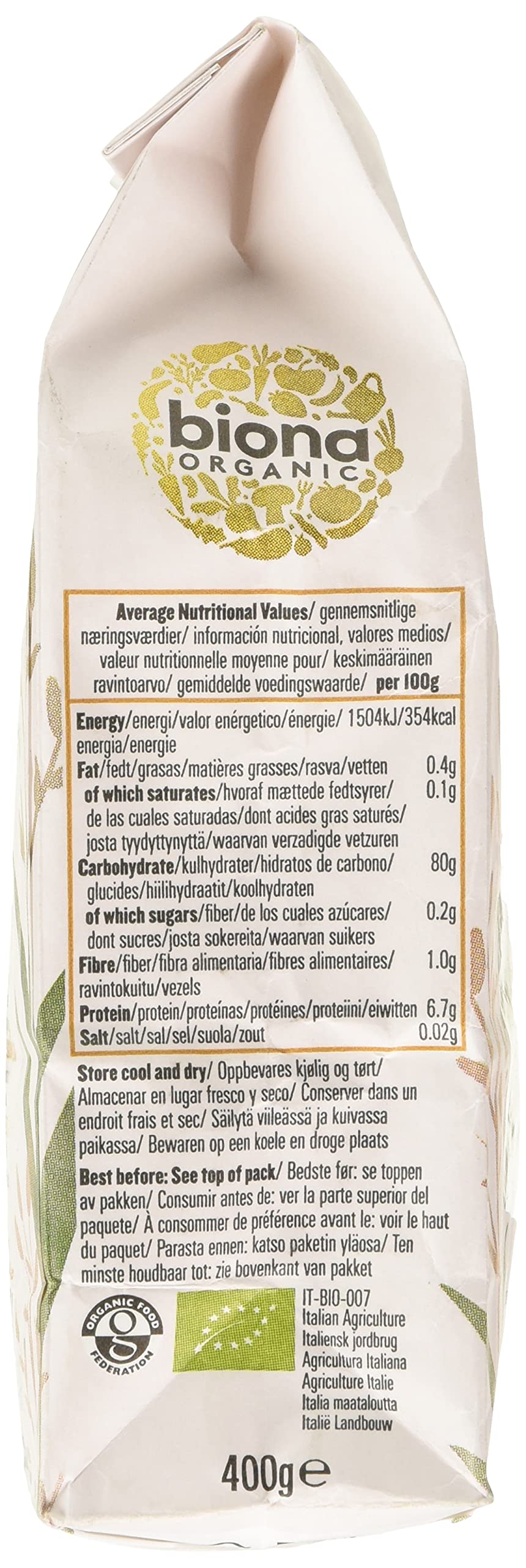 Biona Organic Sushi Rice - Short Grain White Rice for Japanese Style Sticky Dishes | 400g