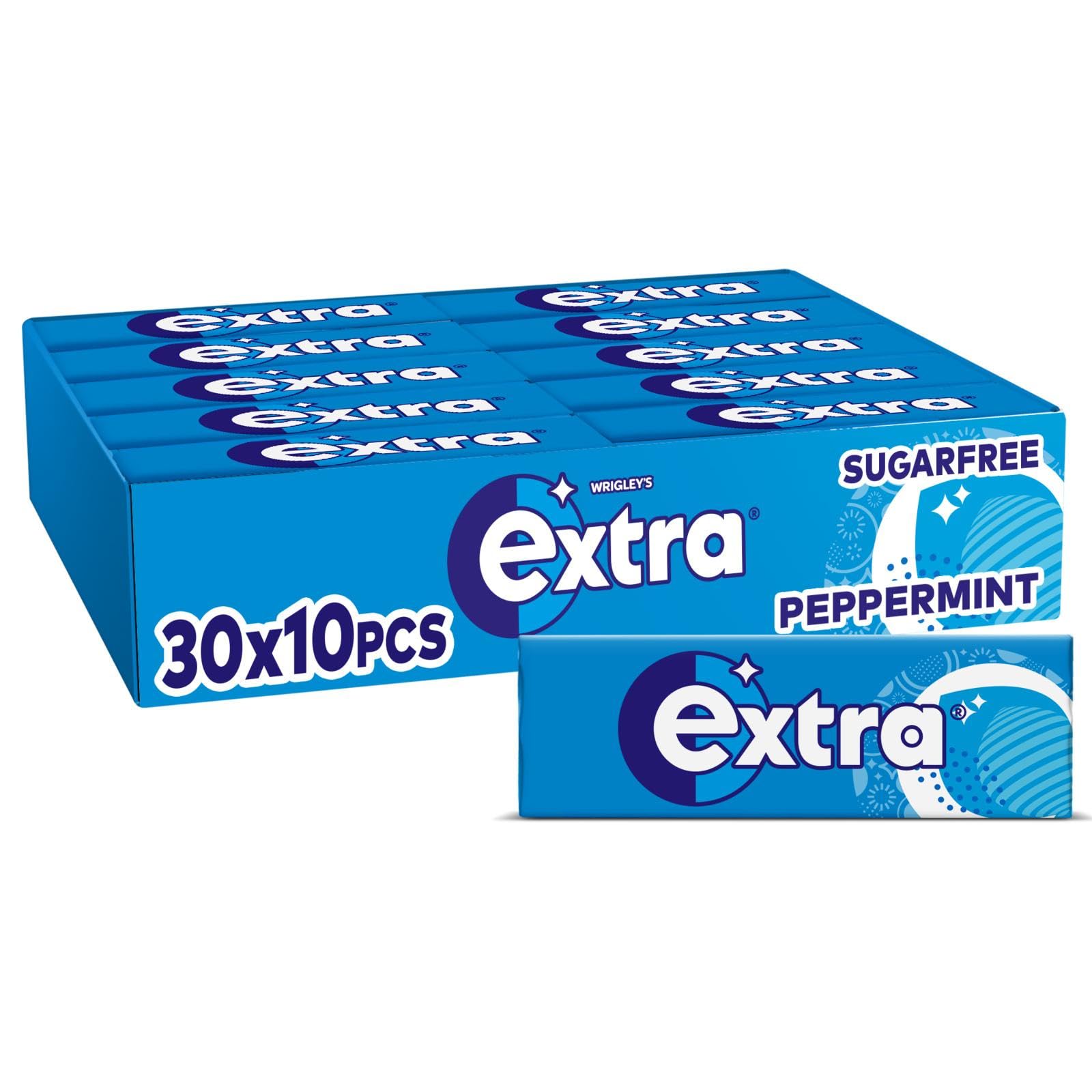Extra Peppermint Sugar-Free Chewing Gum with Xylitol - 30 Packs (300 Pieces) 1