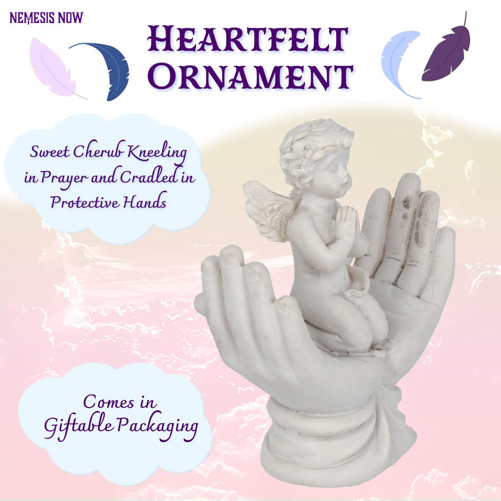 Nemesis Now Raised To Heaven Cherub Figurine - White Resin Angel Statue NEM3997
