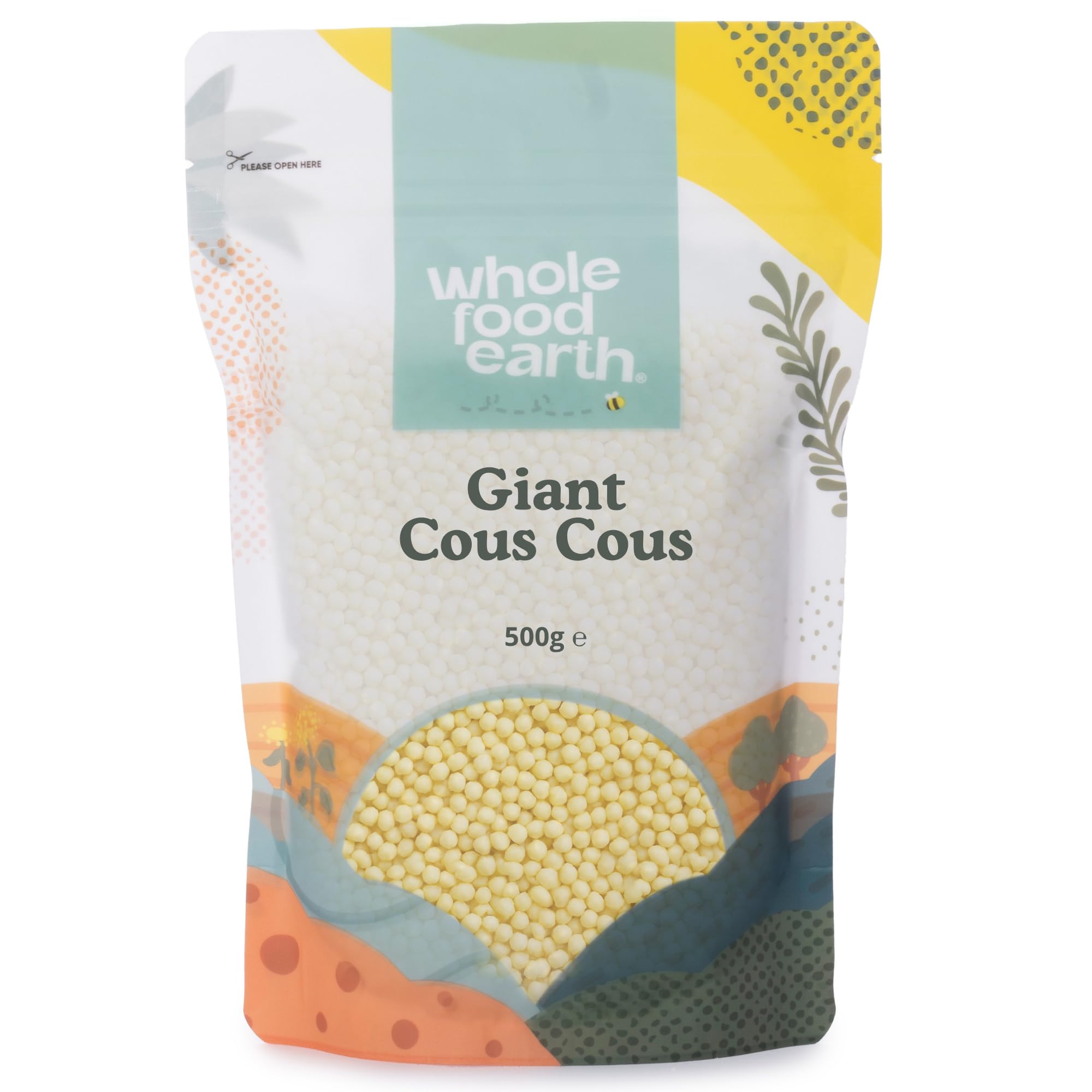 Wholefood Earth Giant Cous Cous - 500g | GMO-Free | Vegan Friendly 1
