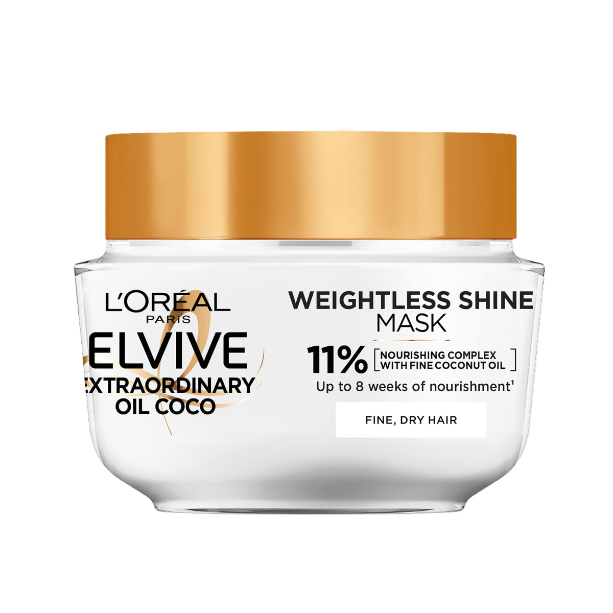 L'Oréal Paris Elvive Extraordinary Oil Coconut Hair Mask Leave-In Conditioner - Normal to Dry Hair, 300ml