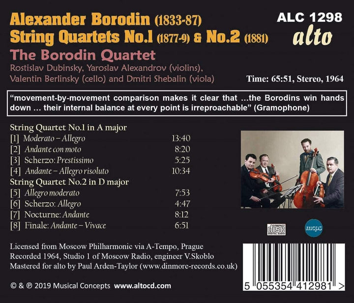 Borodin Quartet - Alexander Borodin: String Quartets Nos. 1 & 2 [Audio CD]