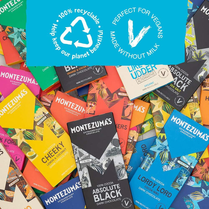 Montezuma - Sea Dog 70% Cocoa Dark Chocolate with Sea Salt & Lime, Vegan Gluten-Free Bar