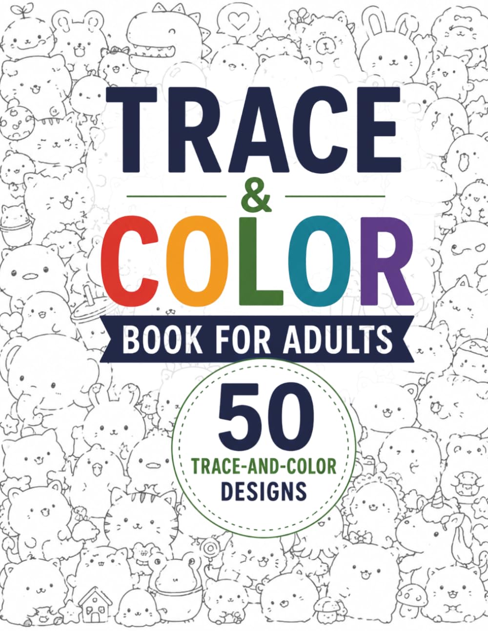 Miliot Studio Trace & Color Book for Adults - 50 Animal Designs | Paperback
