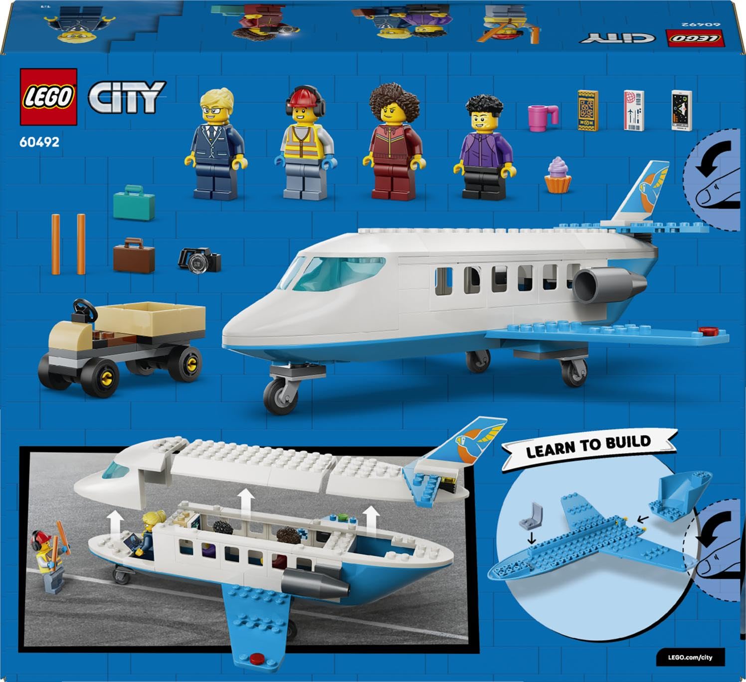 LEGO City Passenger Jet 60492 Building Set for Ages 4+ with 4 Minifigures and Accessories 7
