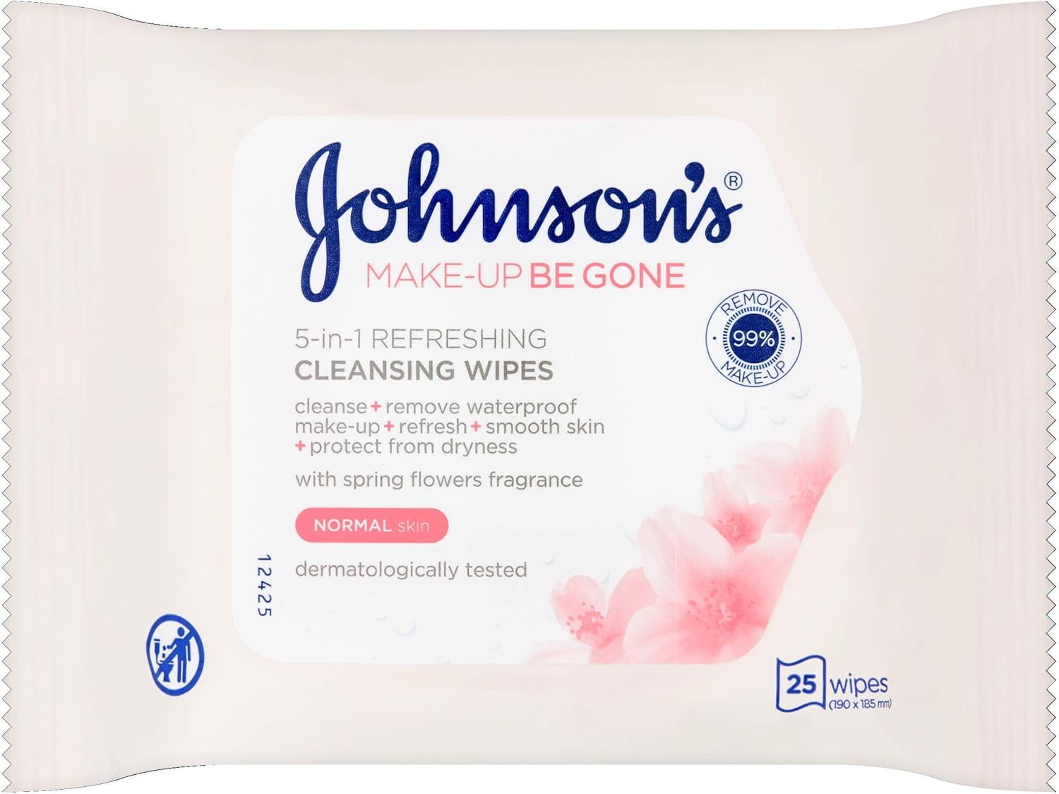 Johnson & Johnson Make-Up Be Gone Refreshing Cleansing Wipes (Pack of 25)