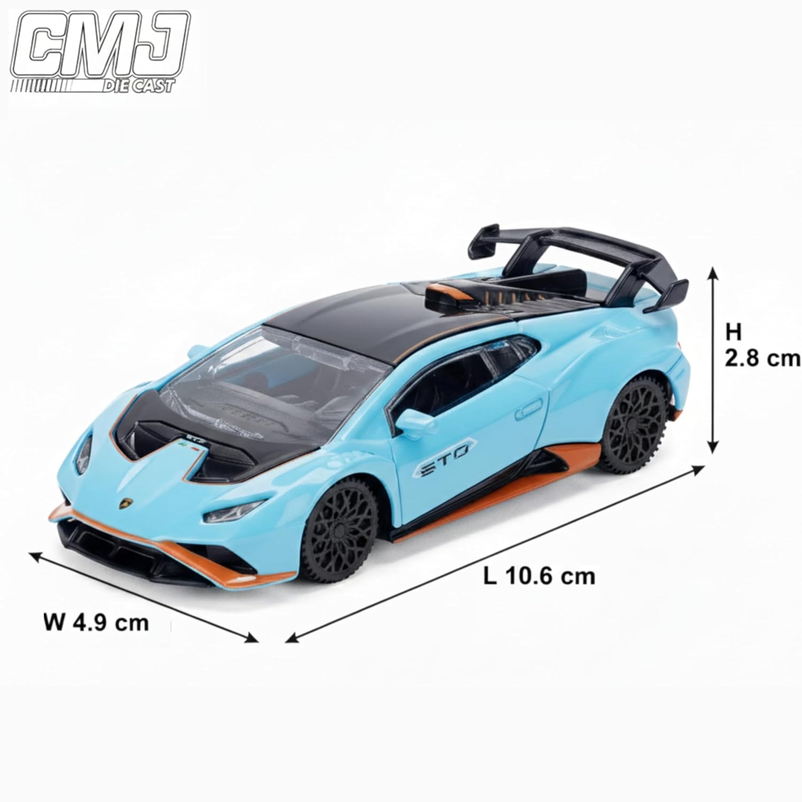 Lamborghini Huracan STO 1:43 Scale Die-Cast Model Car - Blue | Collectible Vehicle 8