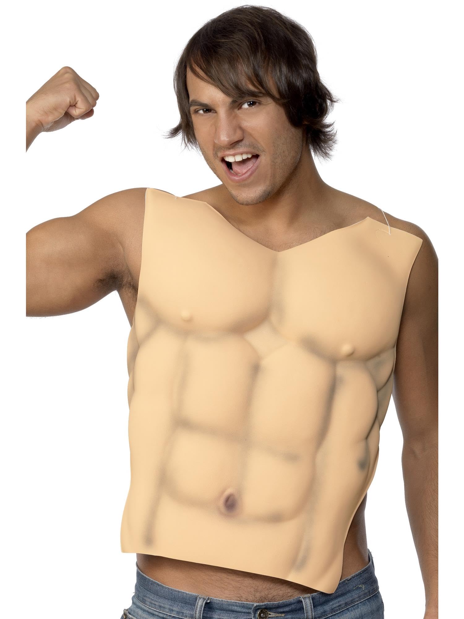Smiffys Male EVA Muscle Chest - Flesh Tone Costume Accessory for Fancy Dress & Halloween 3