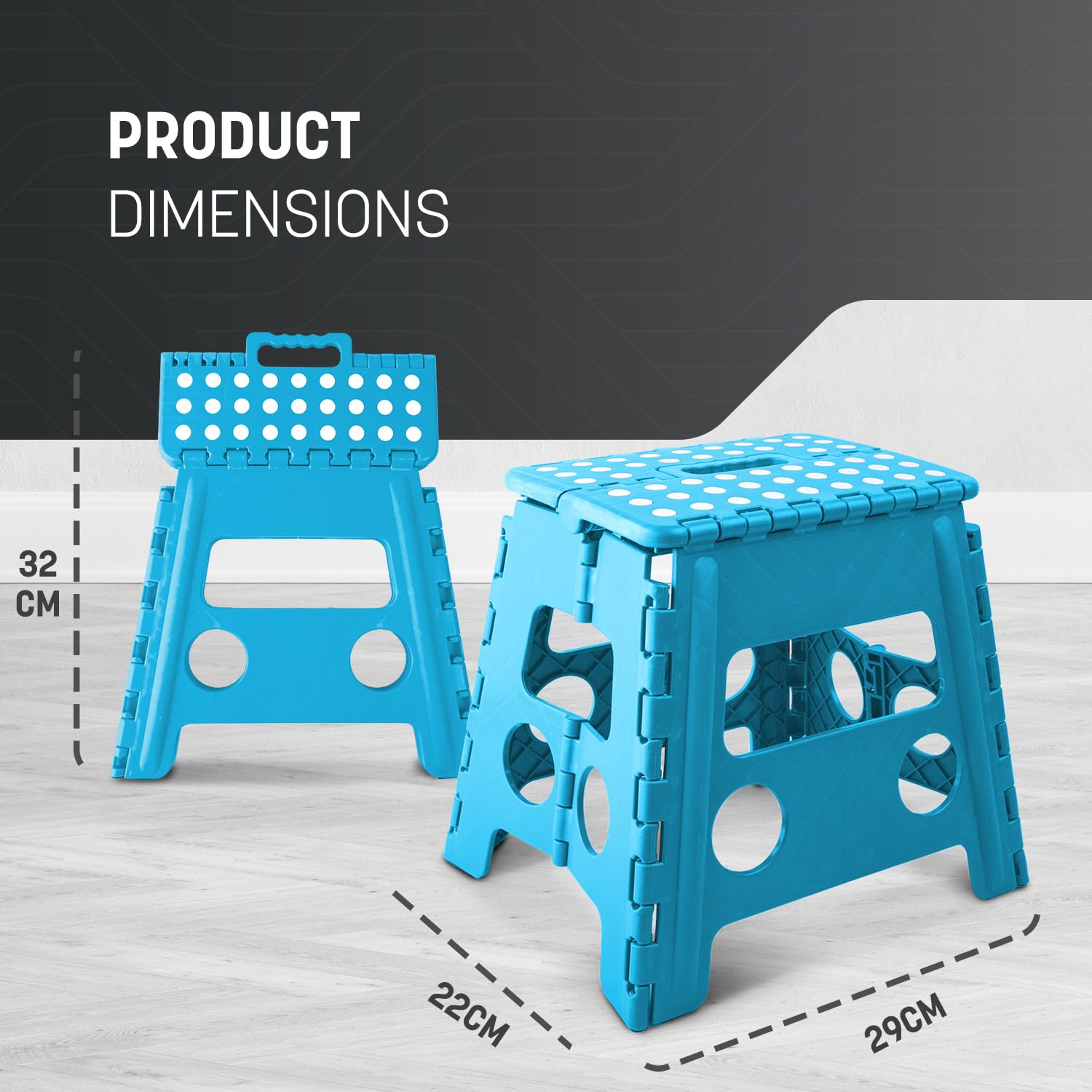 KEPLIN 13 Inch Heavy Duty Folding Step Stool | Non-Slip Foldable Footstool 3