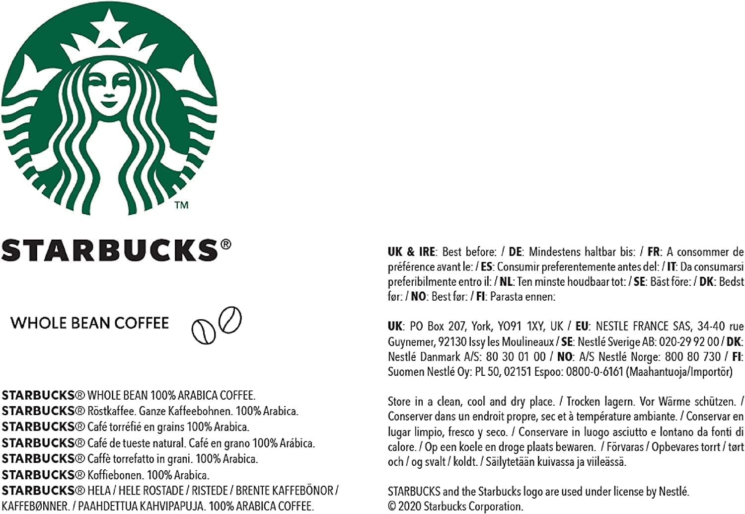 STARBUCKS Blonde Espresso Roast - Whole Bean Coffee 200g (Pack of 6) 3