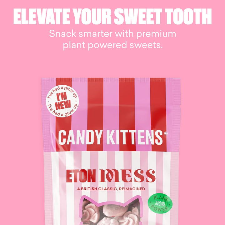 Candy Kittens Vegan Sweets Eton Mess - Strawberry Juice Chewy Sweets (140g Bag)