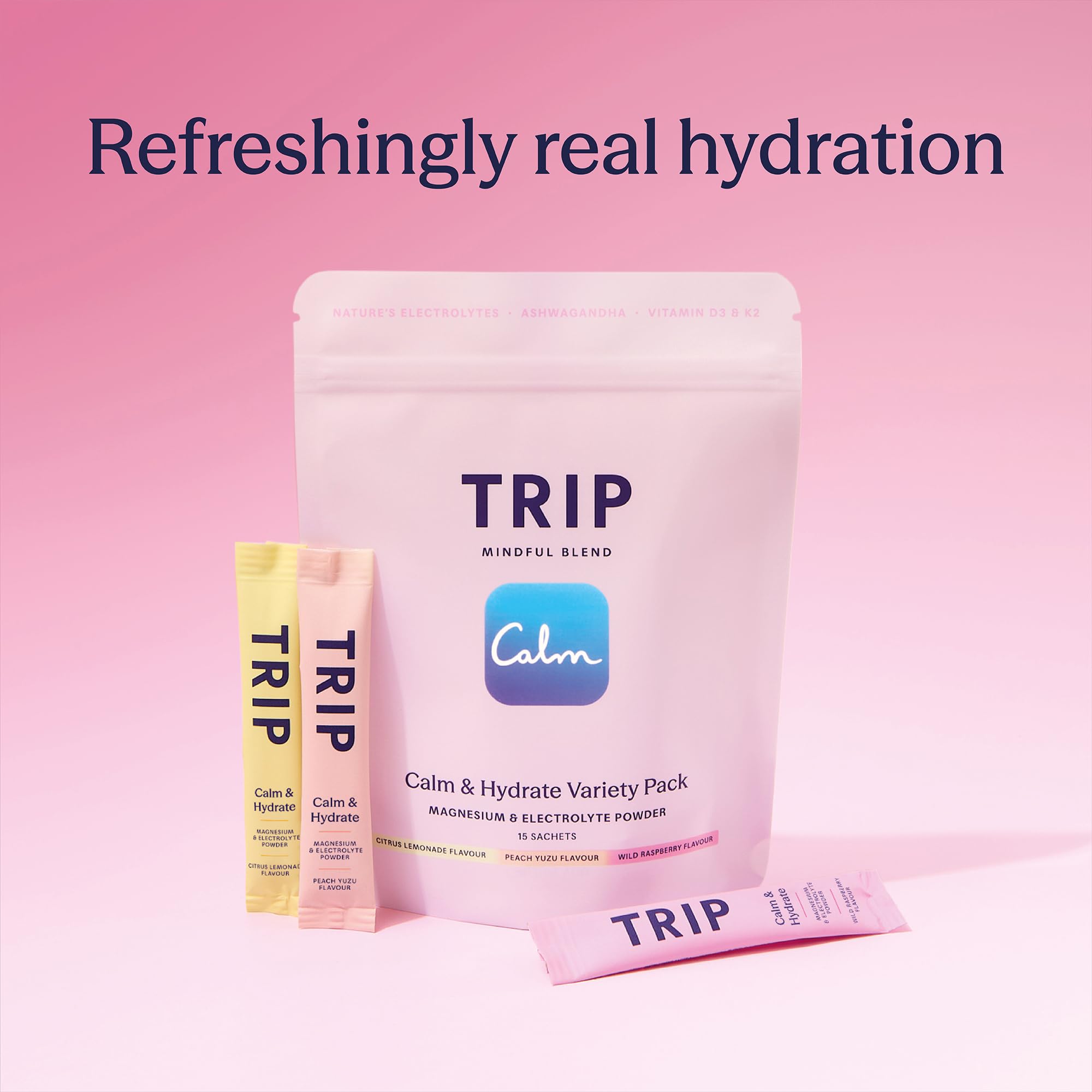 TRIP Calm & Hydrate Electrolyte + Magnesium Powder Variety Pack | 1270mg Electrolytes 9