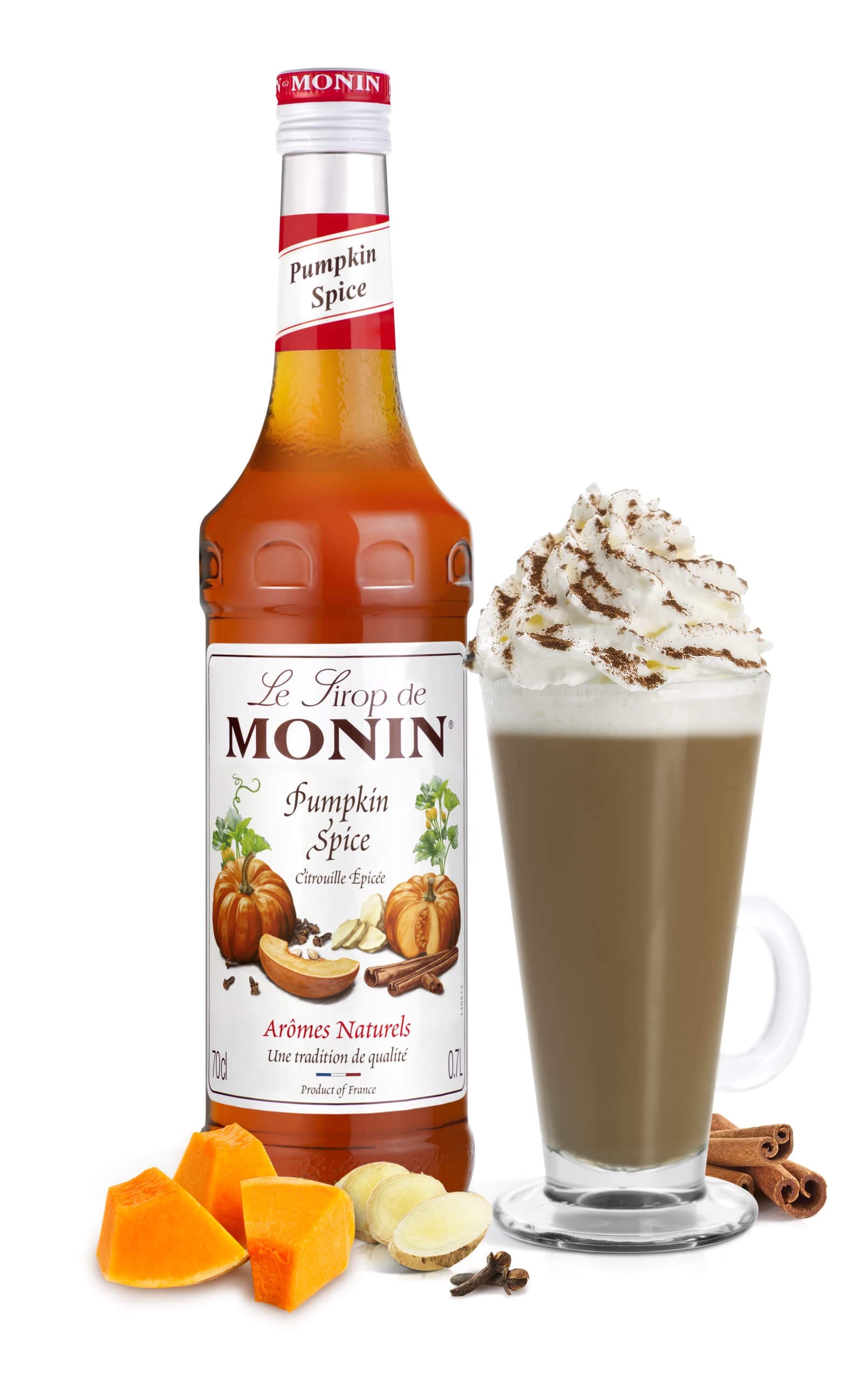 Monin Pumpkin Spice Syrup - Autumnal Flavor for Coffees & Cocktails | 700ml