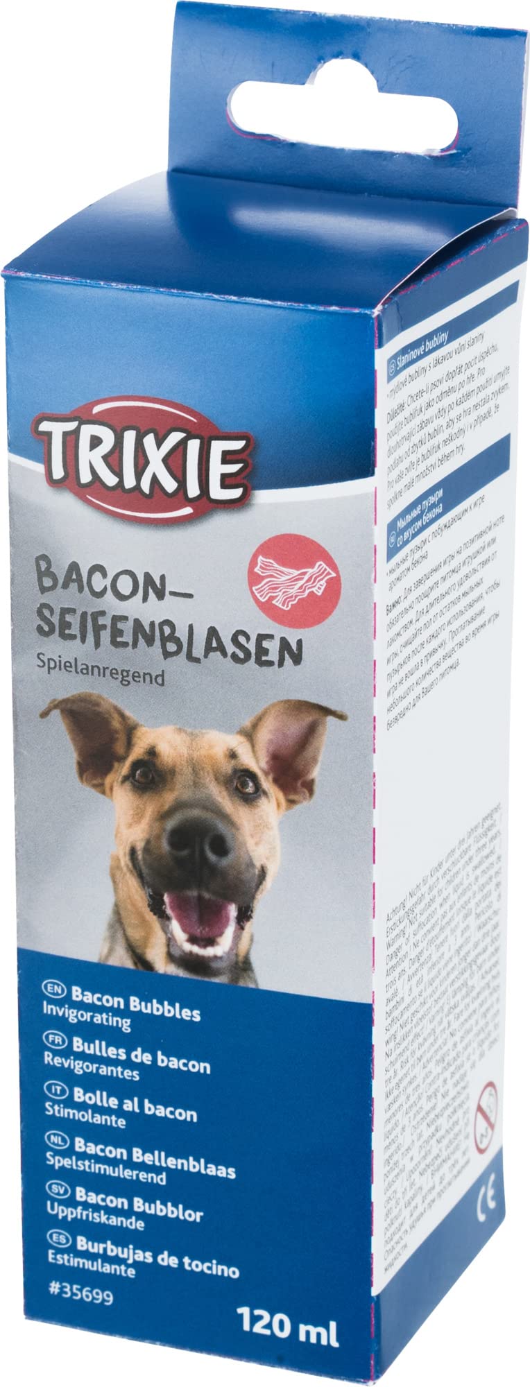 TRIXIE Bacon Bubbles Interactive Toy - Play Enticing Aroma | 120 Ml | All Life Stages