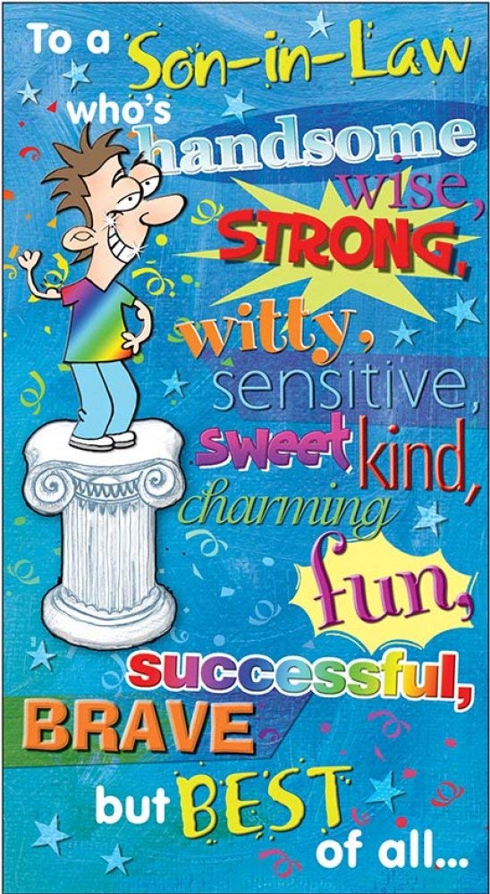 Piccadilly Greetings Humour Birthday Card Son In Law | 9 x 5 Inches | Green, Gold, Blue 1