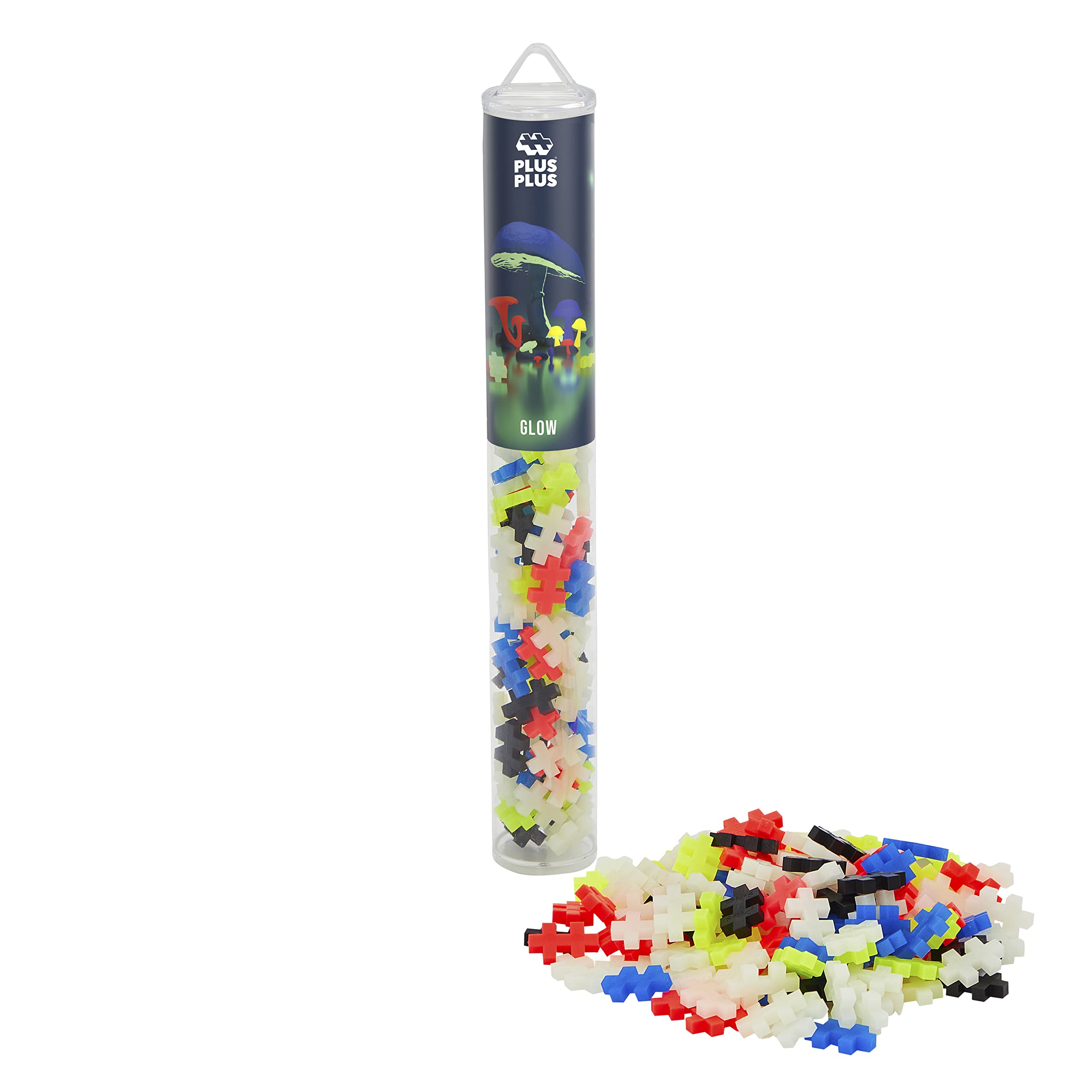 PLUS PLUS Building Blocks Toy - 100 pc Glow in the Dark Construction Set | STEM Learning | Ages 5+