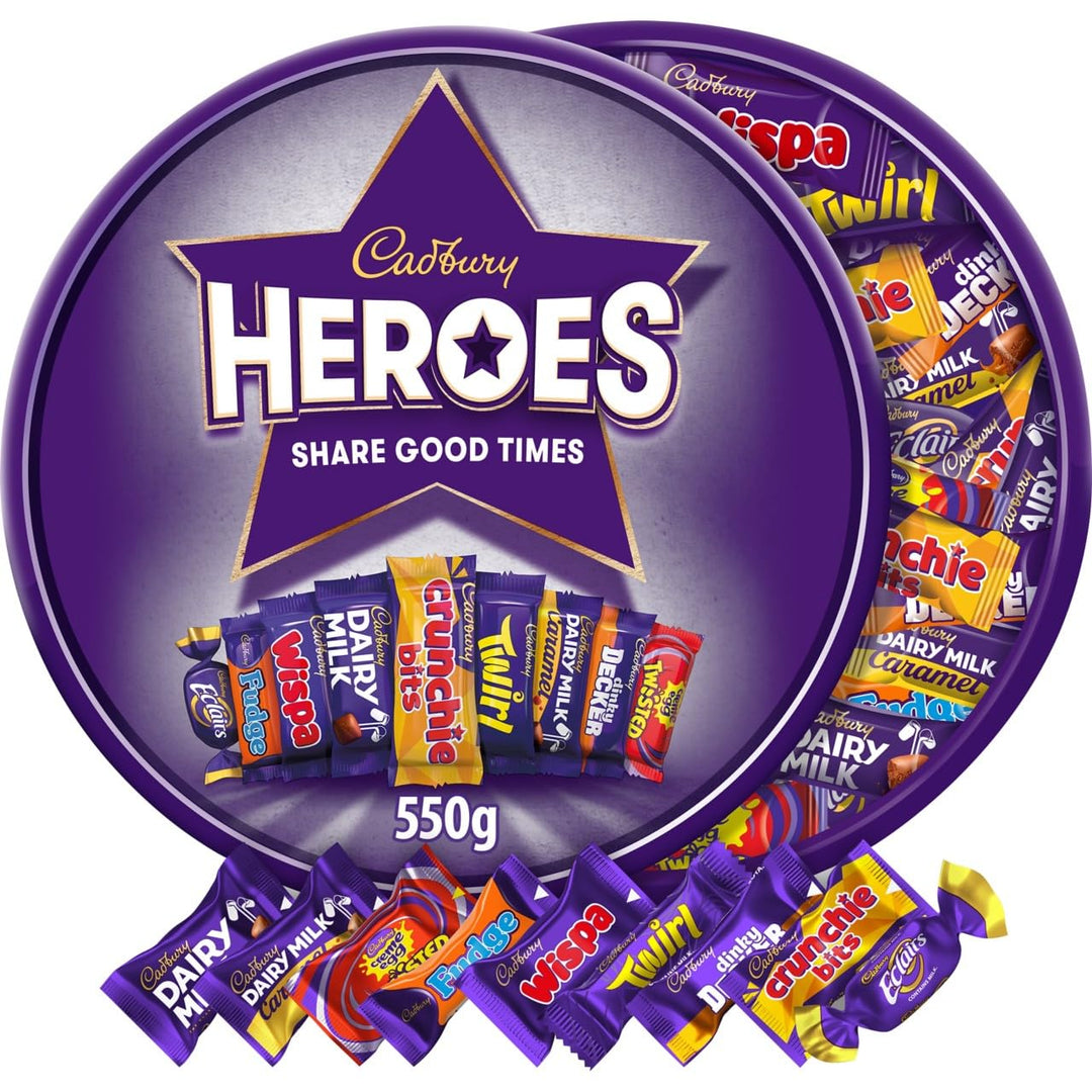 Cadbury Heroes Chocolate Tub (550g) - Assorted Miniature Chocolate Bars