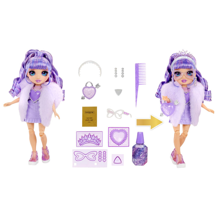 Rainbow High Creative Crystals Violet - Purple 28 cm Fashion Doll with DIY Crystal Make It Kit