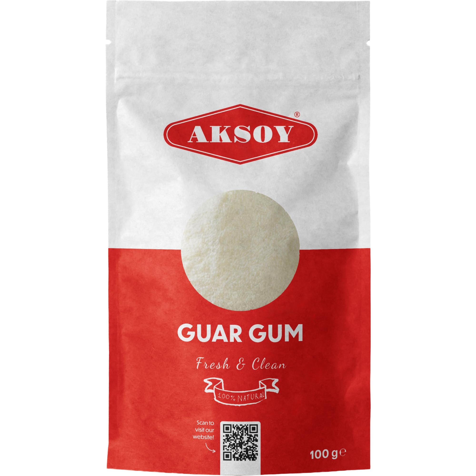 AKSOY Guar Gum Powder - Natural Thickener & Stabiliser | 100g Fine Powder | Vegan 1