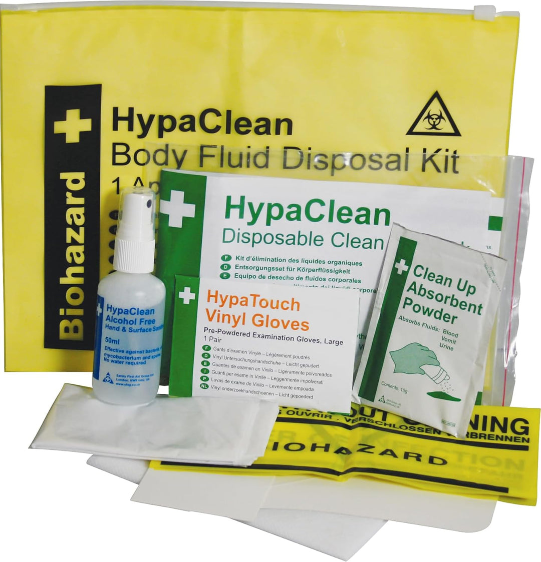 HypaClean - Body Fluid Disposal Kit (Single Use) with Vinyl Wallet