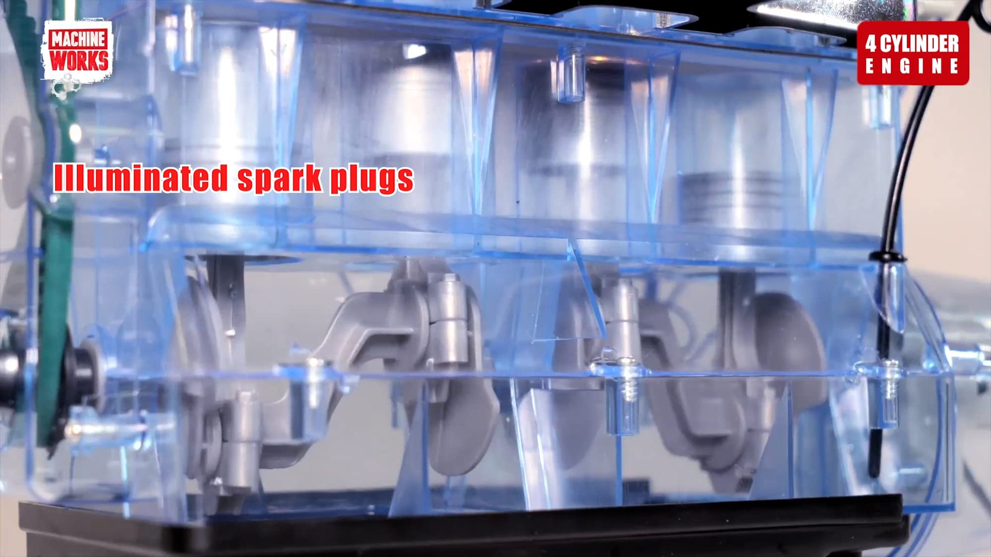 Machine Works 4-Cylinder Petrol Car Engine Replica Model - Build Your Own Engine Kit for Kids & Adults 4
